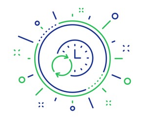 Time line icon. Update clock or Deadline symbol. Time management sign. Quality design elements. Technology update Time button. Editable stroke. Vector