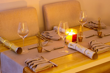 A beautifully decorated festive dining table