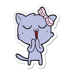 sticker of a cartoon cat