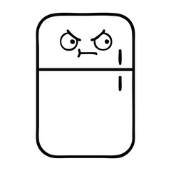 line drawing cartoon fridge freezer