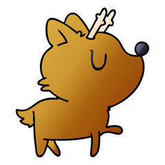 gradient cartoon of  kawaii cute deer