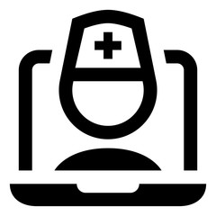 Online Doctor Visit Vector Icon