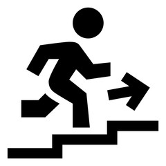 Person Advancing Up Steps Icon