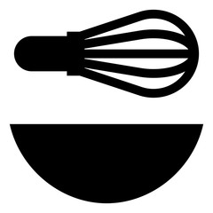 Whisk And Bowl Vector Icon