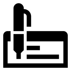 Bank Check Pen Icon