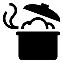 Boiling Pot With Steam Icon