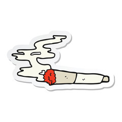 sticker of a cartoon cigarette