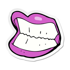 sticker of a cartoon grinning mouth