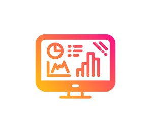 Analytics graph icon. Column chart sign. Growth diagram symbol. Classic flat style. Gradient analytics graph icon. Vector