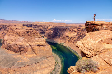 High angle view of Horseshoe Bend, Colorado, USA