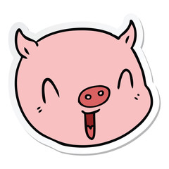 sticker of a cartoon pig face