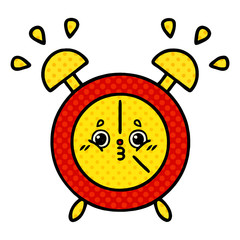 comic book style cartoon alarm clock