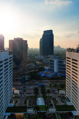 View of Jakarta City From World Trade Center WTC Building in front of Le Meredien Hotel Before...