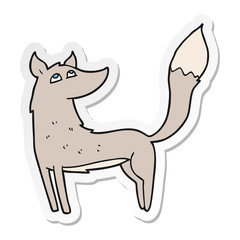 sticker of a cartoon wolf