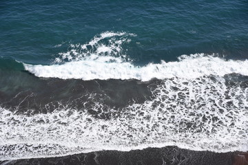 Seashore landscape white waves / Izu peninsula , Shizuoka Prefecture Jpan.
