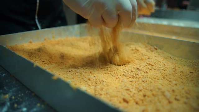 Cooks Prepare Rice Balls In A Restaurant SLOW MOTION