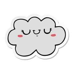 sticker of a cute cartoon cloud