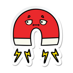 sticker of a cute cartoon magnet