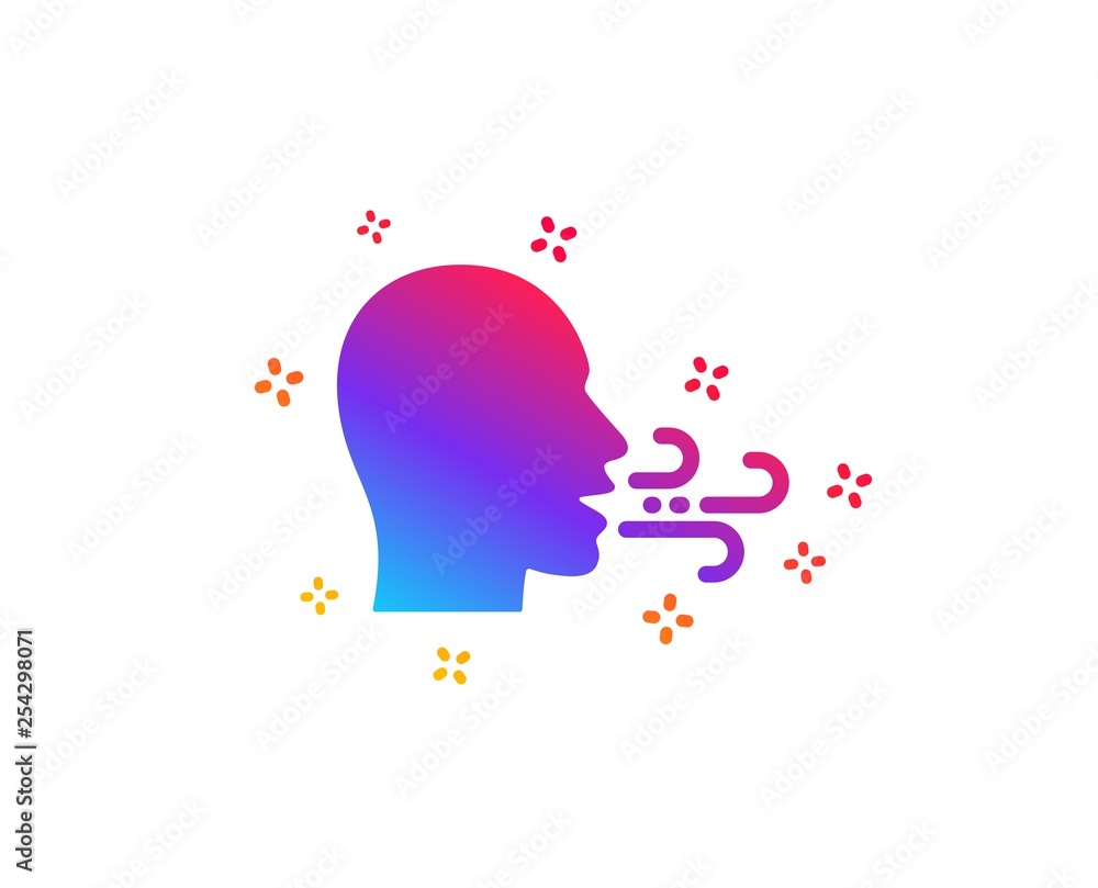 Aufkleber breathing icon. breath difficulties sign. respiration problems symbol. dynamic shapes. gradient desi