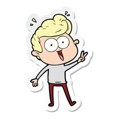 sticker of a cartoon staring man
