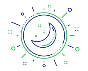 Moon and stars line icon. Night sign. Sleep symbol. Quality design elements. Technology moon stars button. Editable stroke. Vector