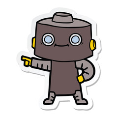 sticker of a cartoon robot