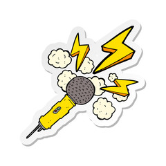 sticker of a cartoon microphone