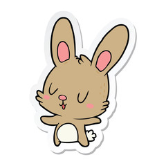 sticker of a cute cartoon rabbit