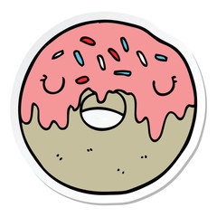sticker of a cartoon donut