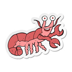 Obraz premium sticker of a cartoon lobster