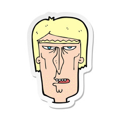 sticker of a cartoon angry face