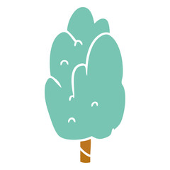 cartoon doodle single green tree