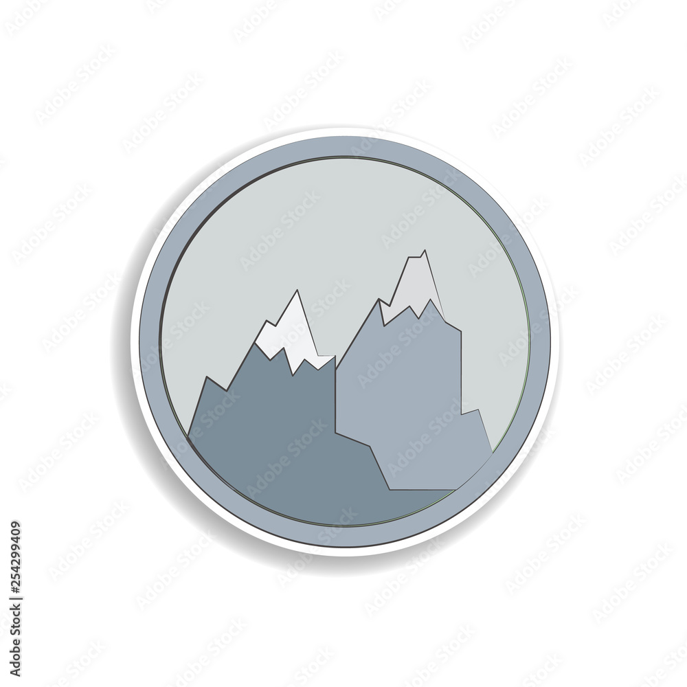 Poster cliff colored in circle icon. element of colored landscape in circle icon for mobile concept and web