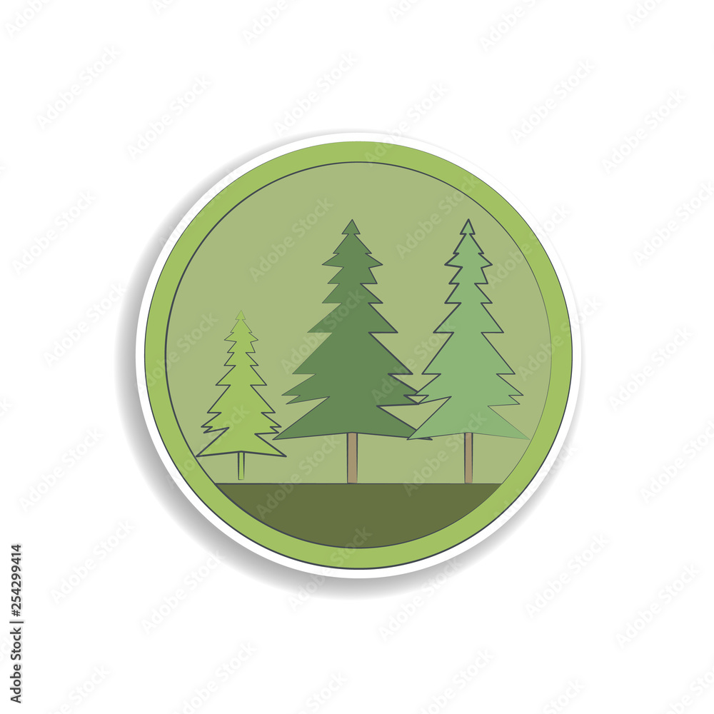 Poster oak colored in circle icon. element of colored landscape in circle icon for mobile concept and web a