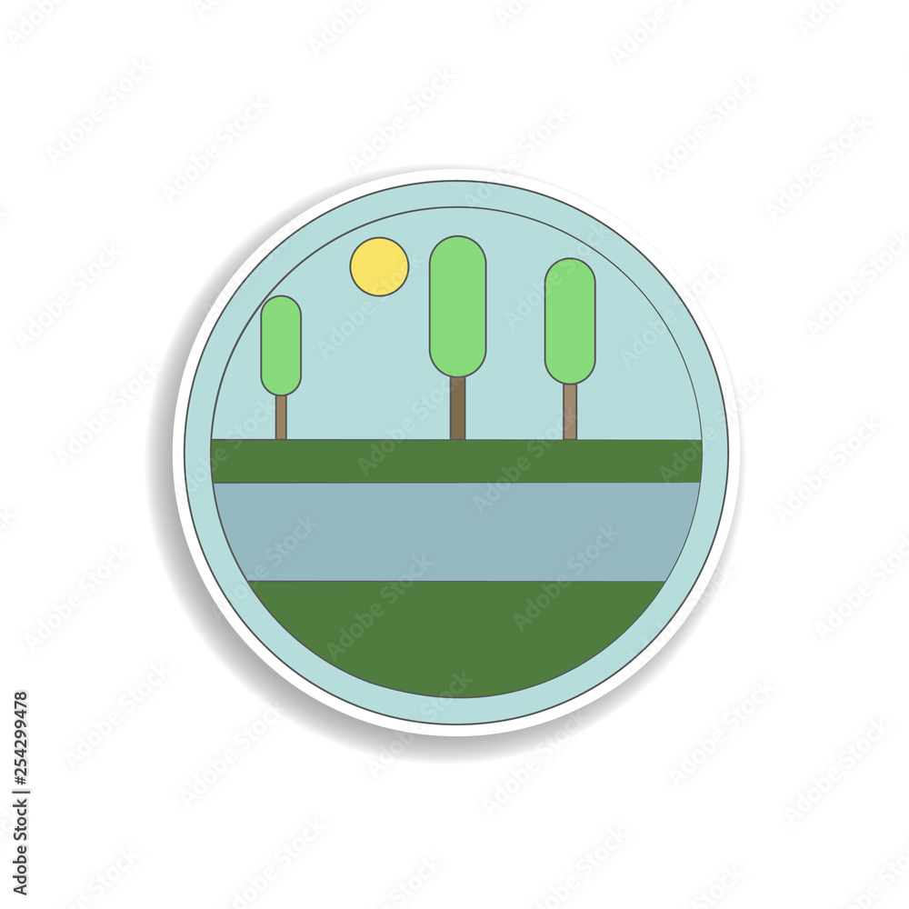 Poster stream colored in circle icon. element of colored landscape in circle icon for mobile concept and we