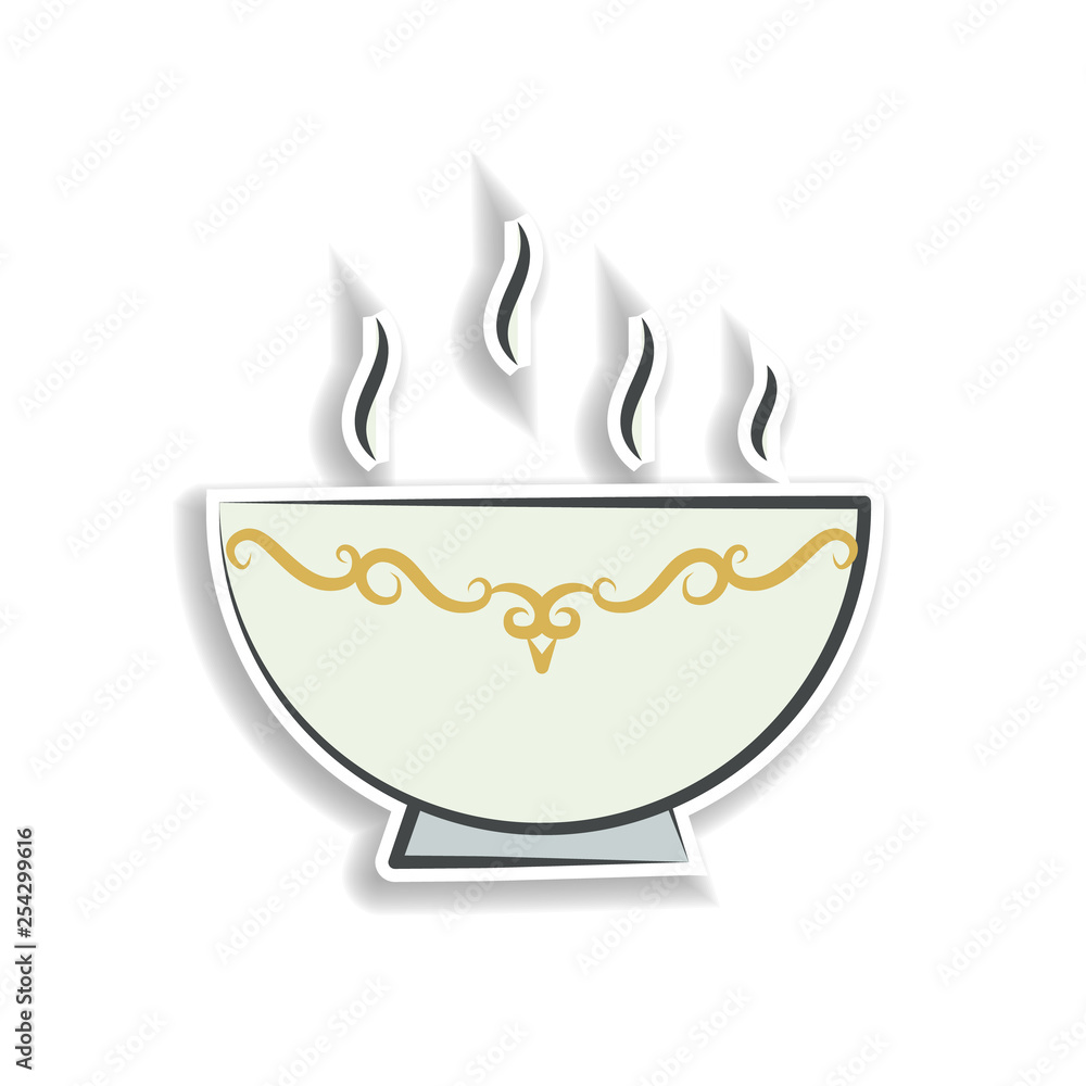 Poster soup colored hand drawn icon. element of autumn icon for mobile concept and web apps. hand drawn col