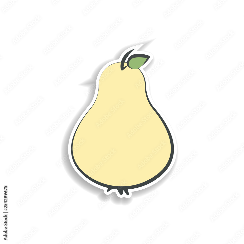 Aufkleber pear colored hand drawn icon. element of autumn icon for mobile concept and web apps. hand drawn col