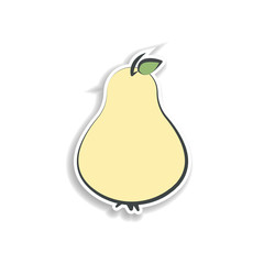 Pear colored hand drawn icon. Element of autumn icon for mobile concept and web apps. Hand drawn colored Pear can be used for web and mobile on white bakgorund