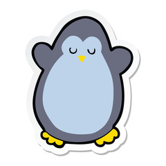 sticker of a cartoon penguin