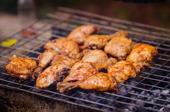 chicken on the grill