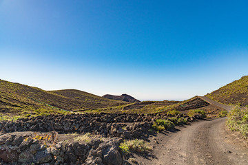 Landscape at the hiking trail to the Teneguía volcano near Los Canarios ( Region Fuencaliente de La Palma ) at La Palma / Canary Islands