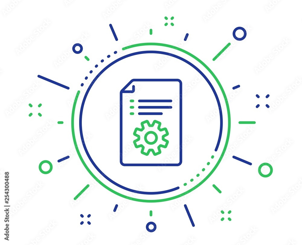 Aufkleber Technical documentation line icon. Instruction sign. Quality design elements. Technology technical documentation button. Editable stroke. Vector