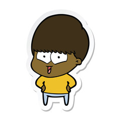 Fototapeta premium sticker of a cartoon happy boy