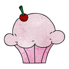 quirky hand drawn cartoon muffin