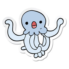 sticker of a cartoon jellyfish