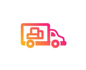Truck transport icon. Transportation vehicle sign. Delivery symbol. Classic flat style. Gradient truck transport icon. Vector