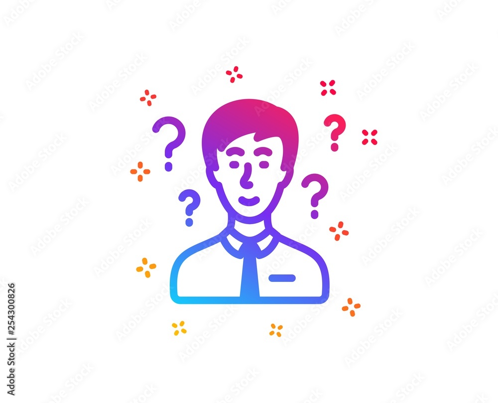 Poster question mark icon. support consultant sign. dynamic shapes. gradient design support consultant icon