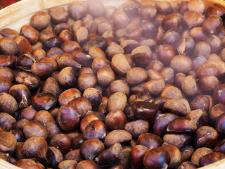 Sweet chestnuts  for sell at market 