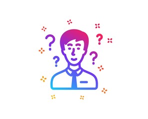 Question mark icon. Support consultant sign. Dynamic shapes. Gradient design support consultant icon. Classic style. Vector