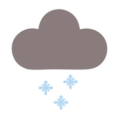 flat color retro cartoon storm snow cloud